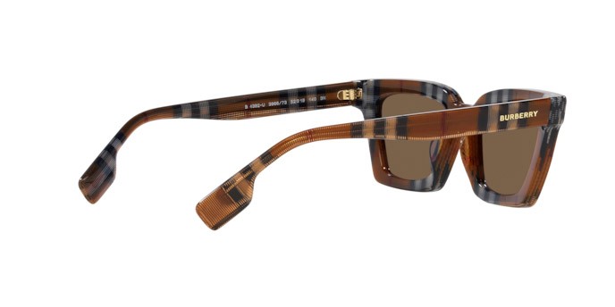 Occhiali da sole Burberry Briar BE 4392U (396673) colore motivo a quadri marrone forma quadrato lenti marrone scuro