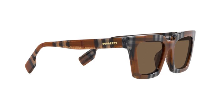 Occhiali da sole Burberry Briar BE 4392U (396673) colore motivo a quadri marrone forma quadrato lenti marrone scuro