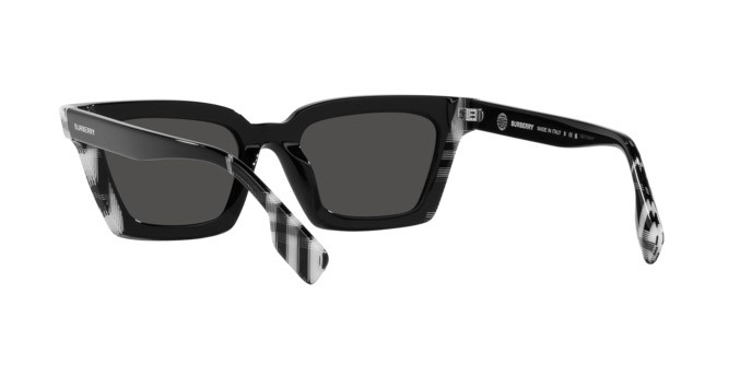 Occhiali da sole Burberry Briar BE 4392U (405187) colore black/check white black forma quadrato lenti grigio scuro