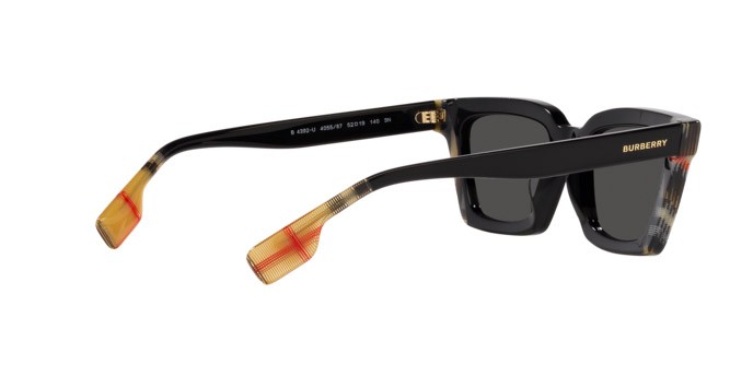 Sunglasses Burberry Briar BE 4392U (405587) color black/vintage check shape square lenses grigio scuro