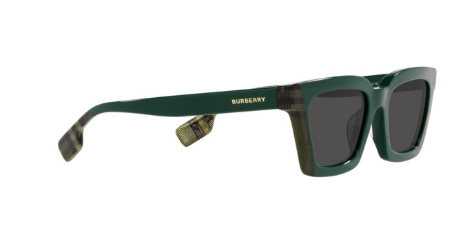 Occhiali da sole Burberry Briar BE 4392U (405687) colore green/check green forma quadrato lenti grigio scuro