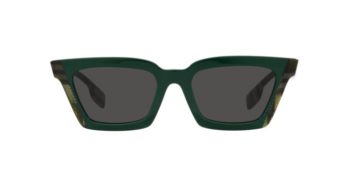 Occhiali da sole Burberry Briar BE 4392U (405687) colore green/check green forma quadrato lenti grigio scuro