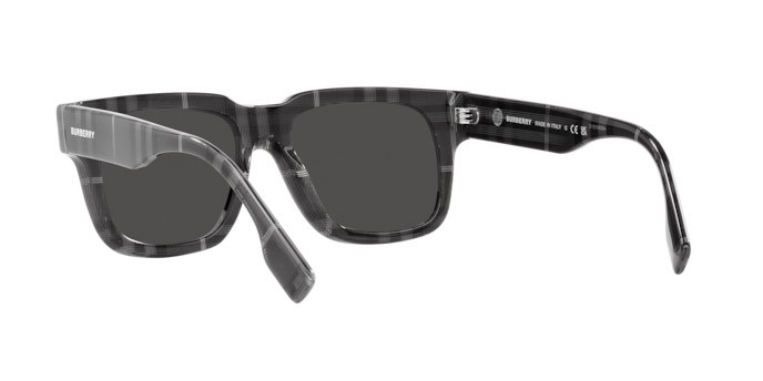 Sonnenbrillen Burberry Hayden BE 4394 (380487) farbe motivo a quadri grigio carbone form quadratisch gläser grigio scuro