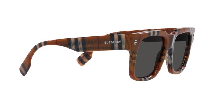 Sonnenbrillen Burberry Hayden BE 4394 (396687) farbe motivo a quadri marrone form quadratisch gläser grigio scuro