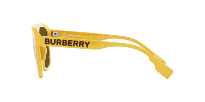 Occhiali da sole Burberry Wren BE 4396U (407073) colore giallo forma quadrato lenti marrone scuro