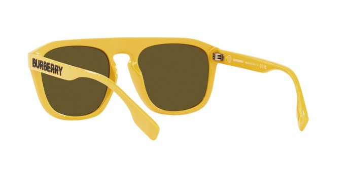 Occhiali da sole Burberry Wren BE 4396U (407073) colore giallo forma quadrato lenti marrone scuro