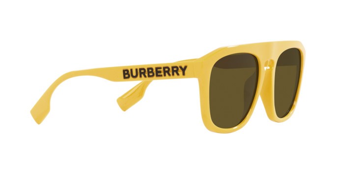 Occhiali da sole Burberry Wren BE 4396U (407073) colore giallo forma quadrato lenti marrone scuro