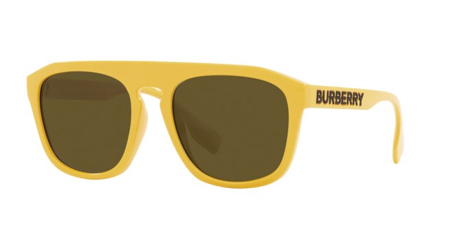 Occhiali da sole Burberry Wren BE 4396U (407073) colore giallo forma quadrato lenti marrone scuro