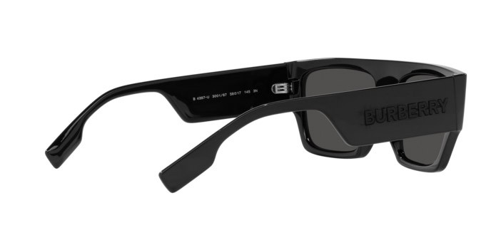 Occhiali da sole Burberry Micah BE 4397U (300187) colore nero forma quadrato lenti grigio scuro