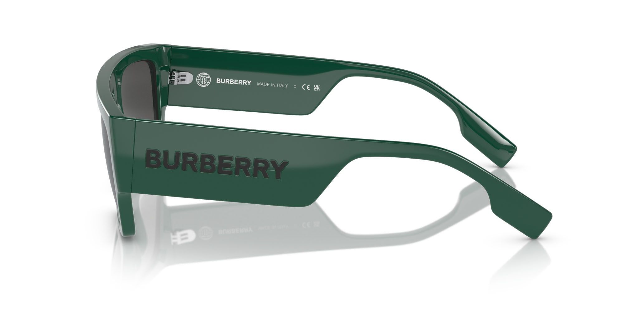 Occhiali da sole Burberry Micah BE 4397U (407187) colore verde forma quadrato lenti grigio scuro