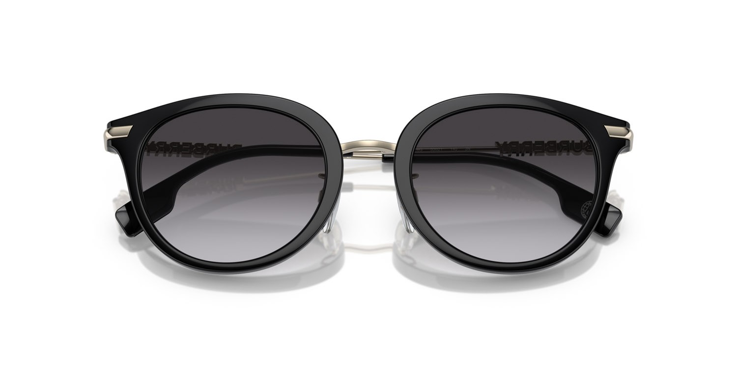 Occhiali da sole Burberry Kelsey BE 4398D (30018G) colore nero forma pantos lenti sfumato grigio