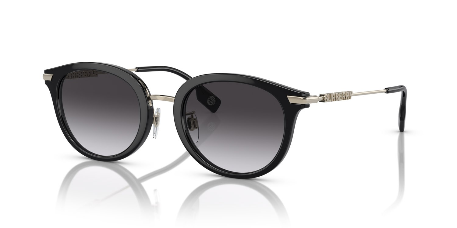 Occhiali da sole Burberry Kelsey BE 4398D (30018G) colore nero forma pantos lenti sfumato grigio