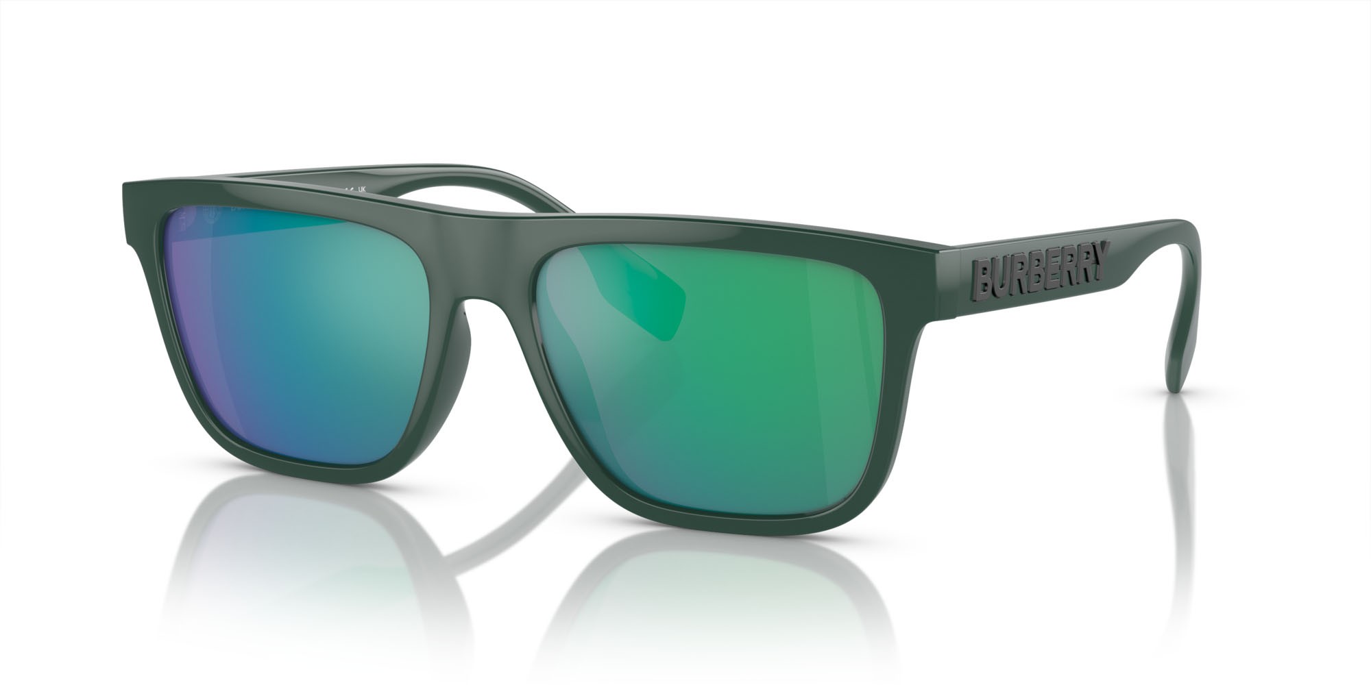 Sonnenbrillen Burberry BE 4402U (4038F2) farbe verde form quadratisch gläser grigio verde specchiato