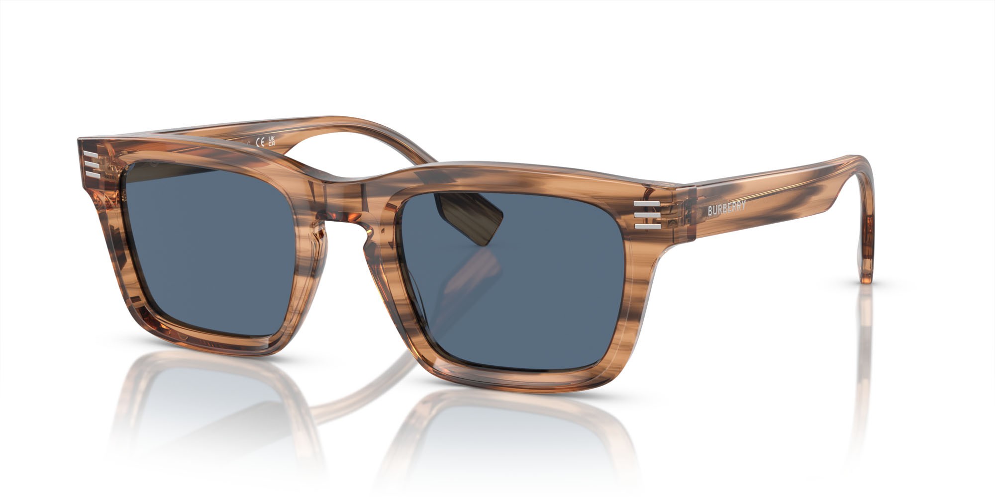 Sunglasses Burberry BE 4403 (409680) color marrone shape rectangle lenses blu scuro