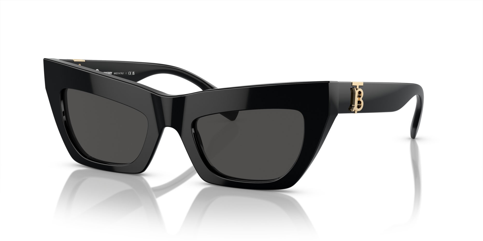 Occhiali da sole Burberry BE 4405 (300187) colore nero forma cat eye lenti grigio scuro