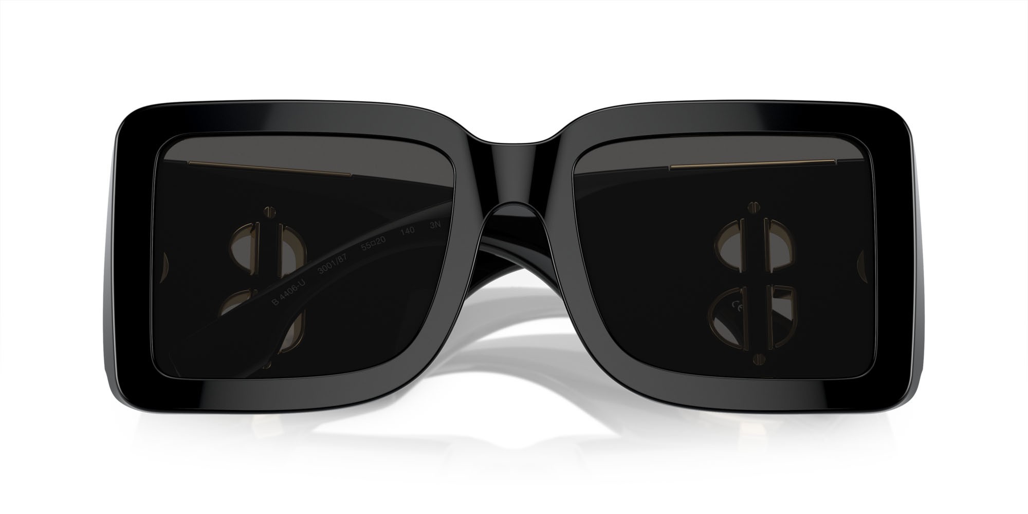 Occhiali da sole Burberry BE 4406U (300187) colore nero forma quadrato lenti grigio scuro