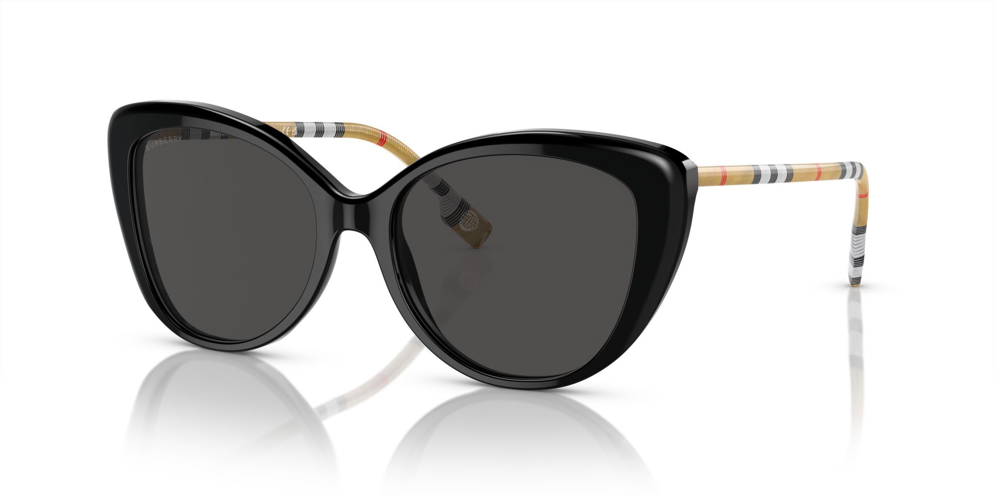 Occhiali da sole Burberry BE 4407 (385387) colore nero forma cat eye lenti grigio scuro