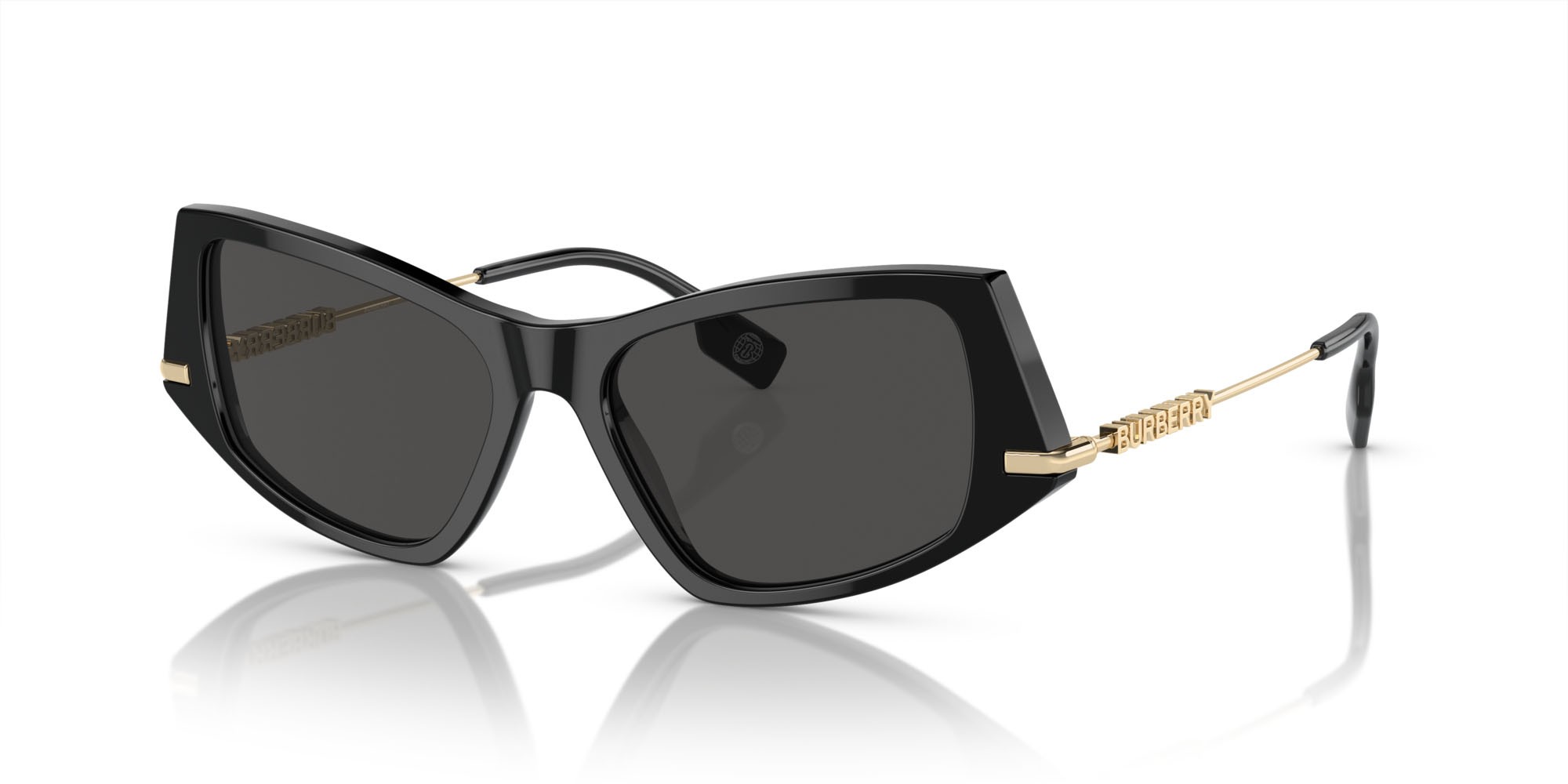 Occhiali da sole Burberry BE 4408 (300187) colore nero forma irregolare lenti grigio scuro