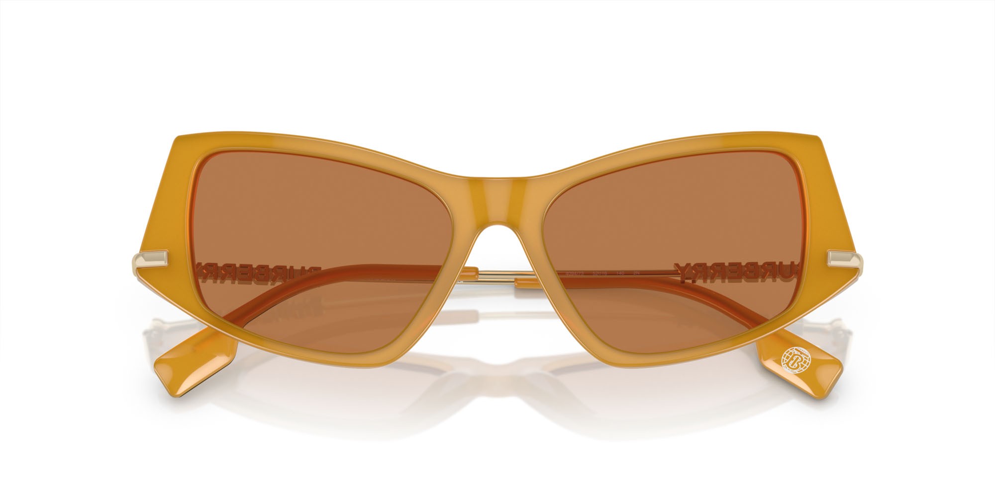 Sonnenbrillen Burberry BE 4408 (409473) farbe giallo form unregelmäßig gläser marrone scuro