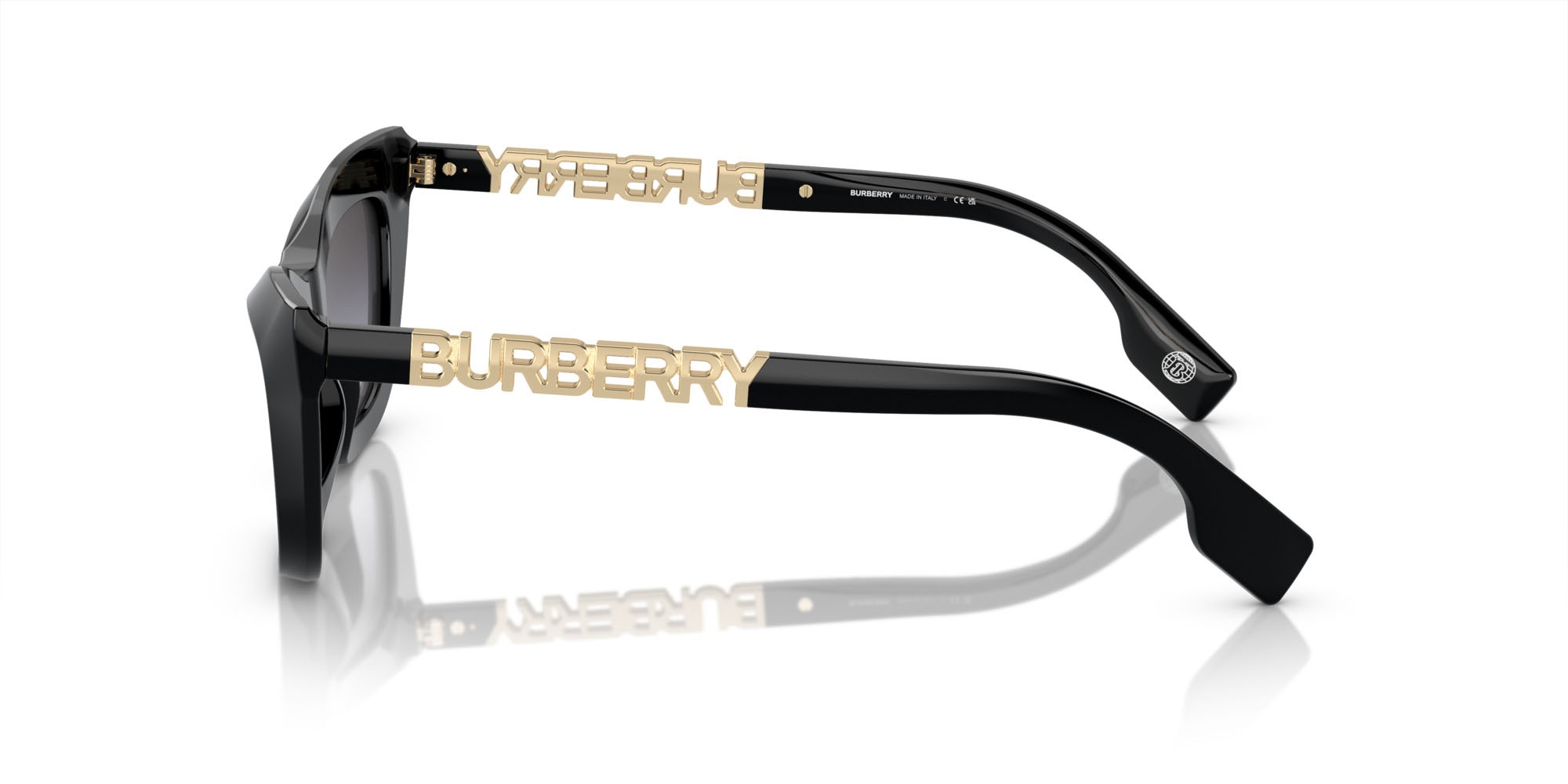 Sunglasses Burberry BE 4409 (30018G) color nero shape cat eye lenses sfumato grigio