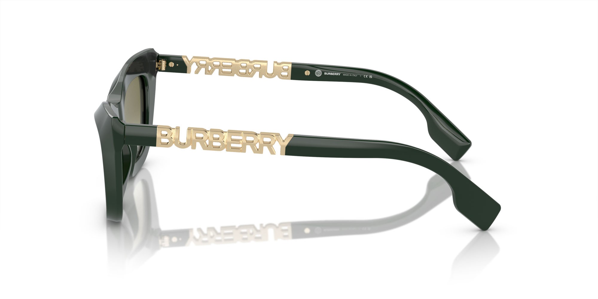 Occhiali da sole Burberry BE 4409 (40388E) colore verde forma cat eye lenti trasparente sfumato verde scuro