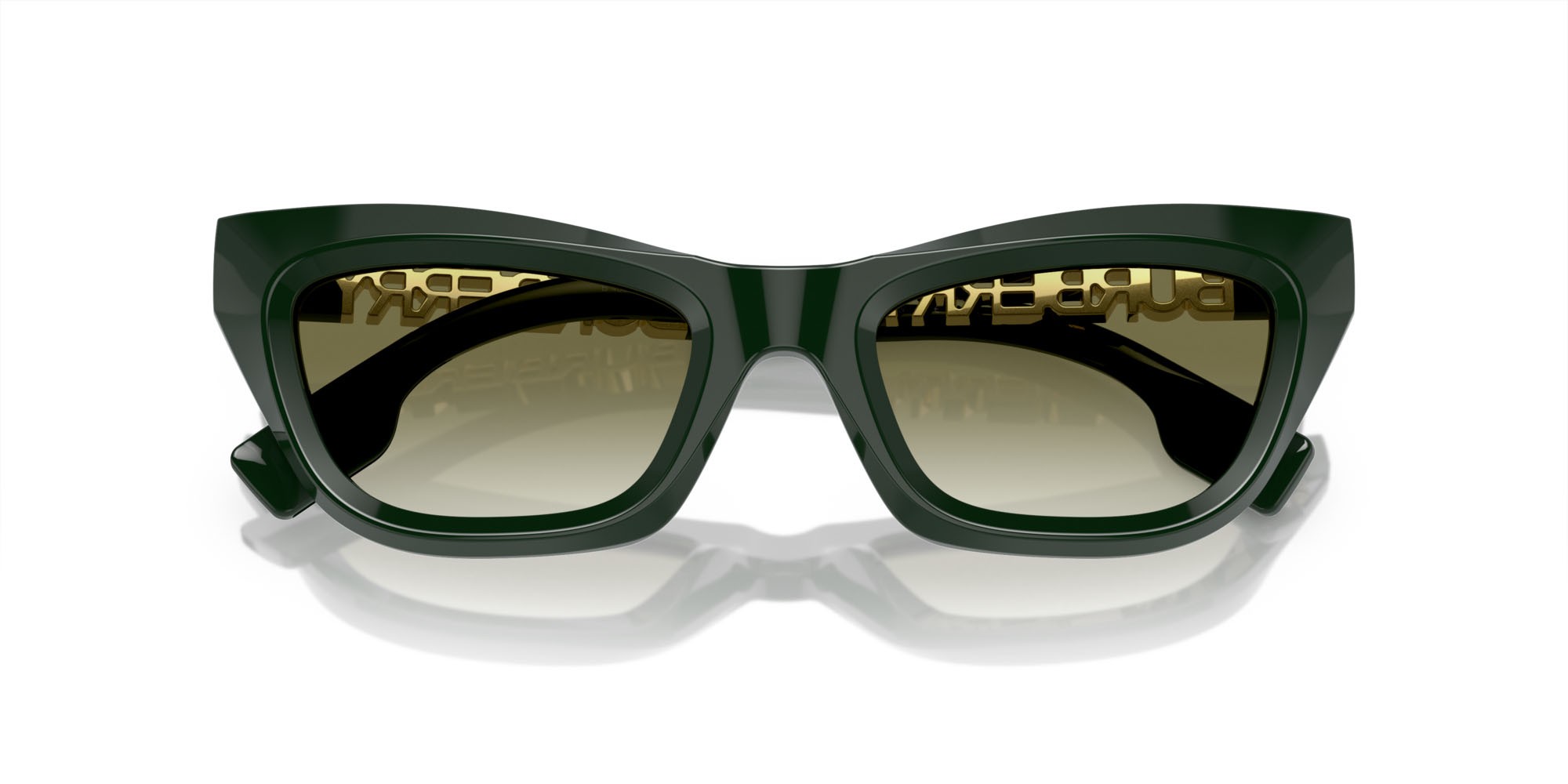Occhiali da sole Burberry BE 4409 (40388E) colore verde forma cat eye lenti trasparente sfumato verde scuro