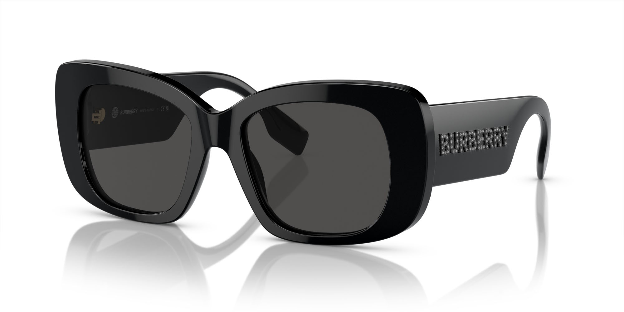 Occhiali da sole Burberry BE 4410 (300187) colore nero forma quadrato lenti grigio scuro