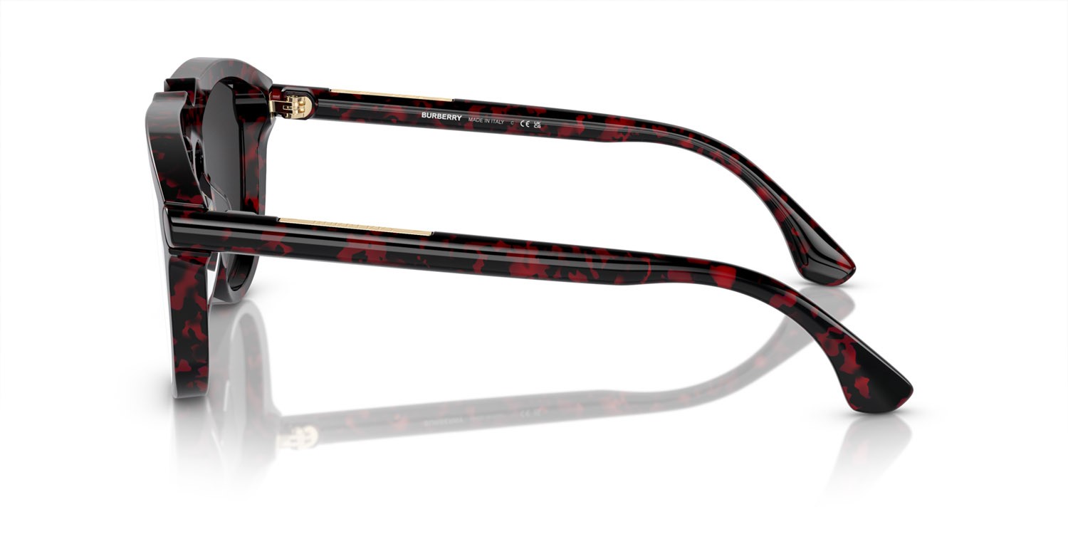 Occhiali da sole Burberry BE 4417U (41036G) colore havana rosso forma aviator lenti grigio argento specchiato