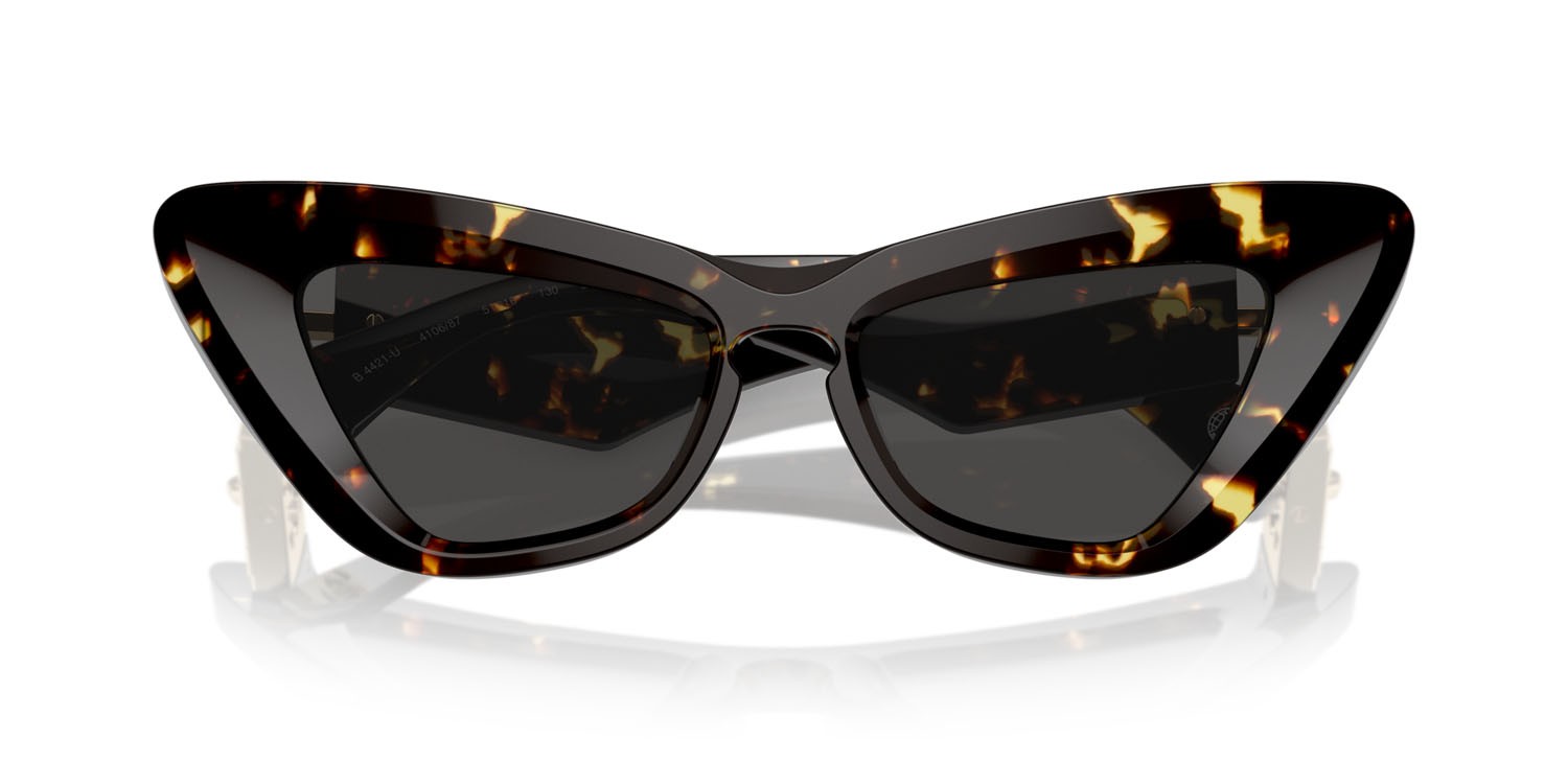 Occhiali da sole Burberry BE 4421U (410687) colore havana scuro forma cat eye lenti grigio scuro