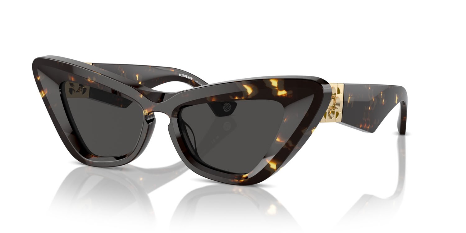 Occhiali da sole Burberry BE 4421U (410687) colore havana scuro forma cat eye lenti grigio scuro