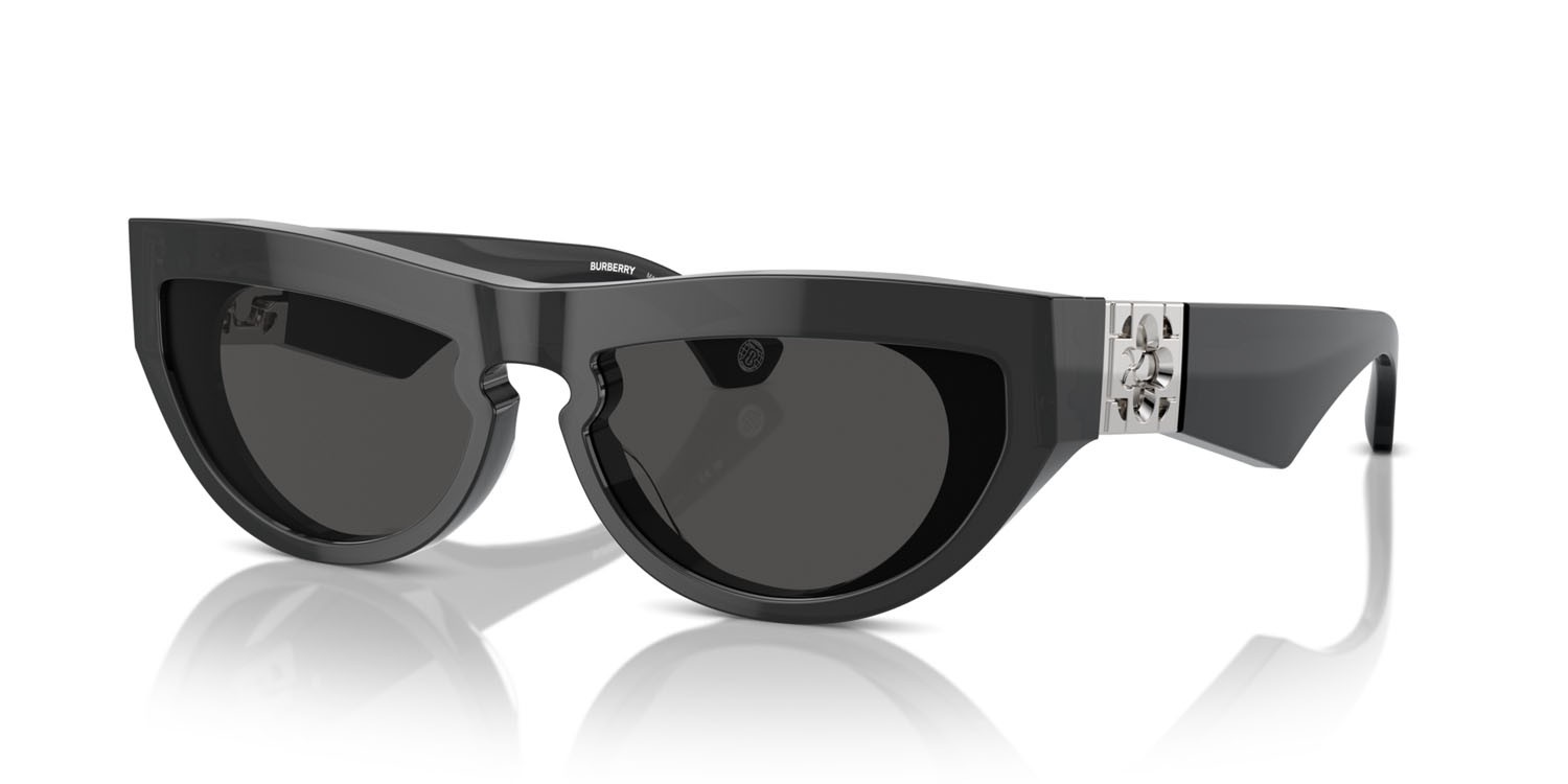 Occhiali da sole Burberry BE 4422U (411287) colore grigio scuro forma cat eye lenti grigio scuro