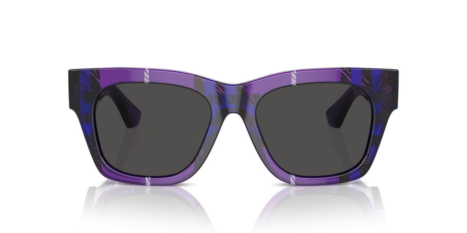 Occhiali da sole Burberry BE 4424 (411387) colore check violet forma quadrato lenti grigio scuro
