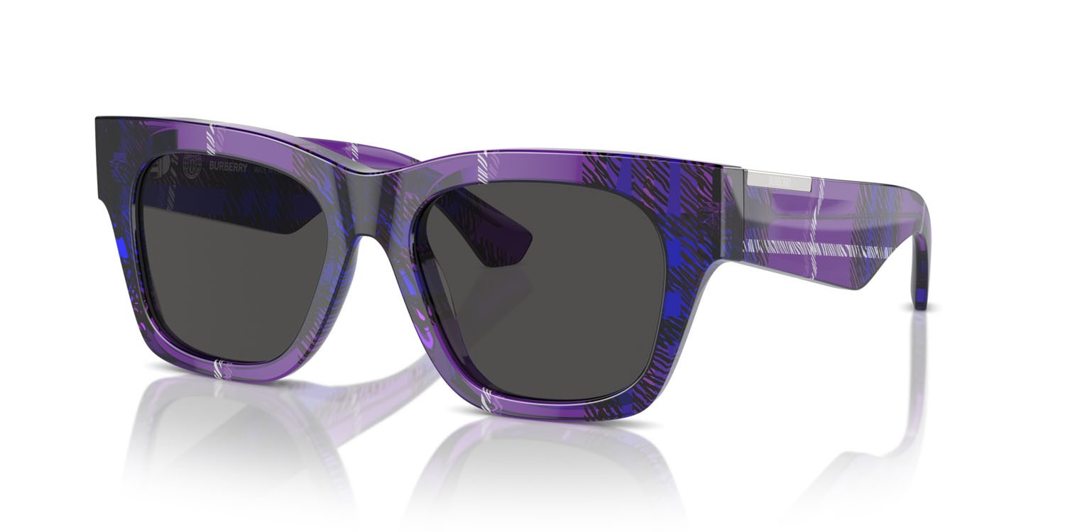 Occhiali da sole Burberry BE 4424 (411387) colore check violet forma quadrato lenti grigio scuro