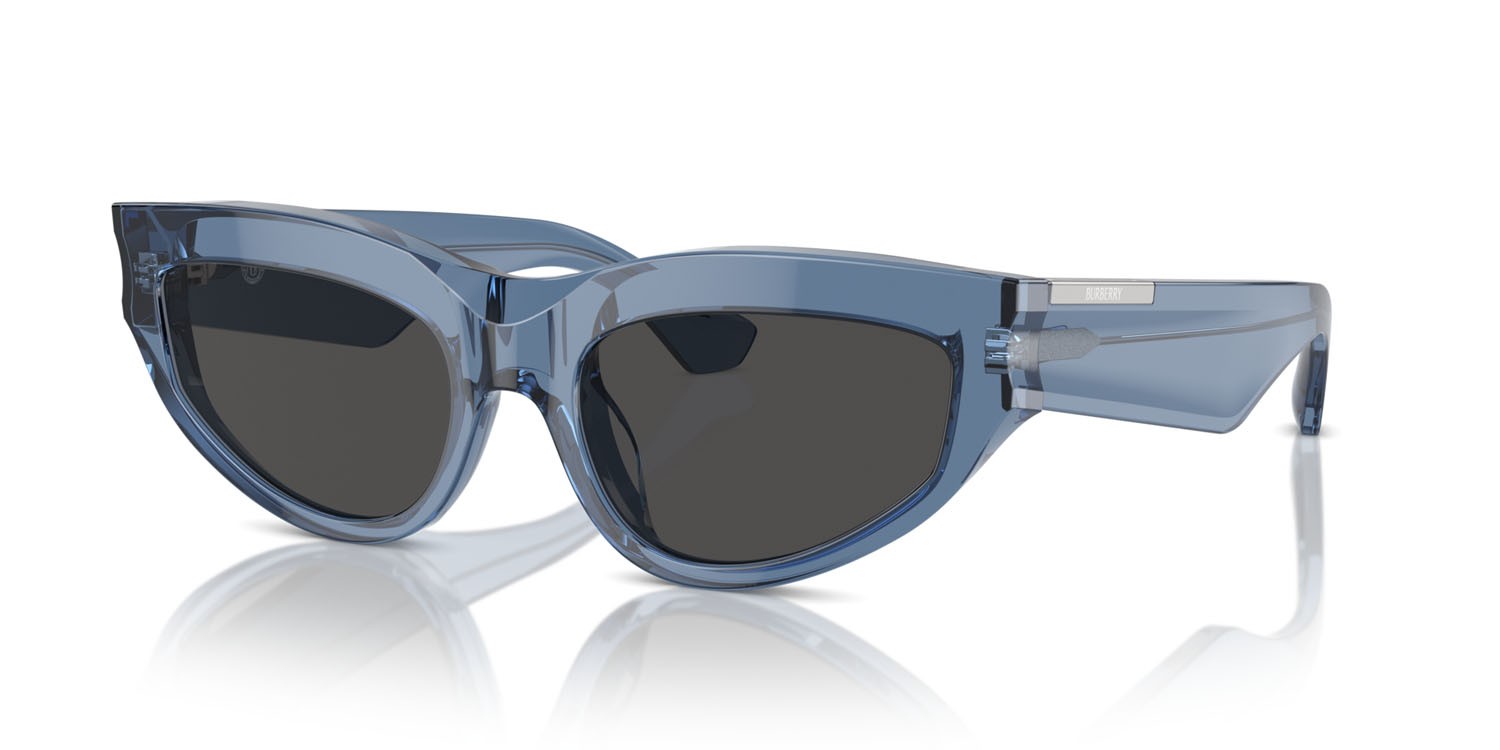 Sunglasses Burberry BE 4425U (411787) color blu shape cat eye lenses grigio scuro