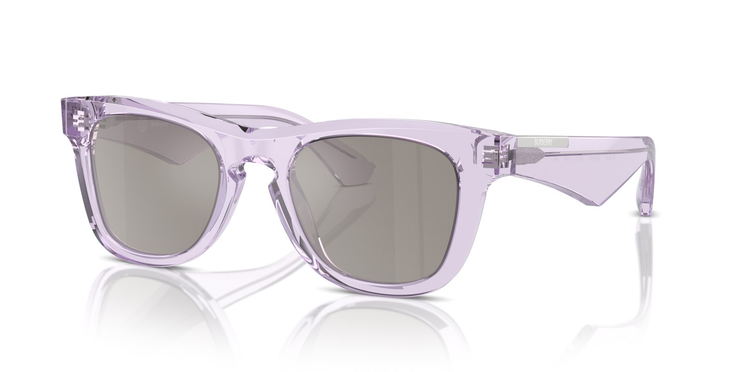 Occhiali da sole Burberry BE 4426 (40956G) colore viola forma quadrato lenti grigio chiaro specchiato argento