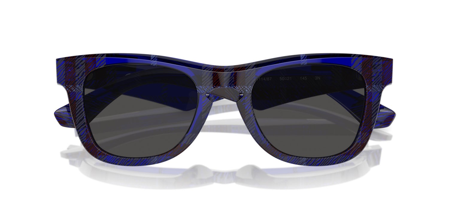 Occhiali da sole Burberry BE 4426 (411487) colore check blue forma quadrato lenti grigio scuro