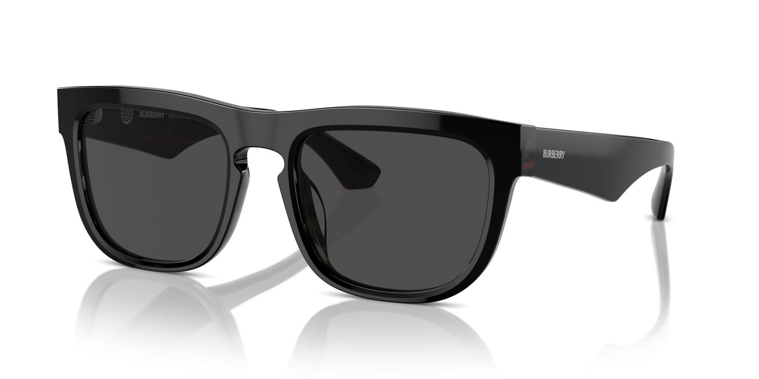 Occhiali da sole Burberry BE 4431U (412187) colore top nero su motivo a quadri vintage forma quadrato lenti grigio scuro
