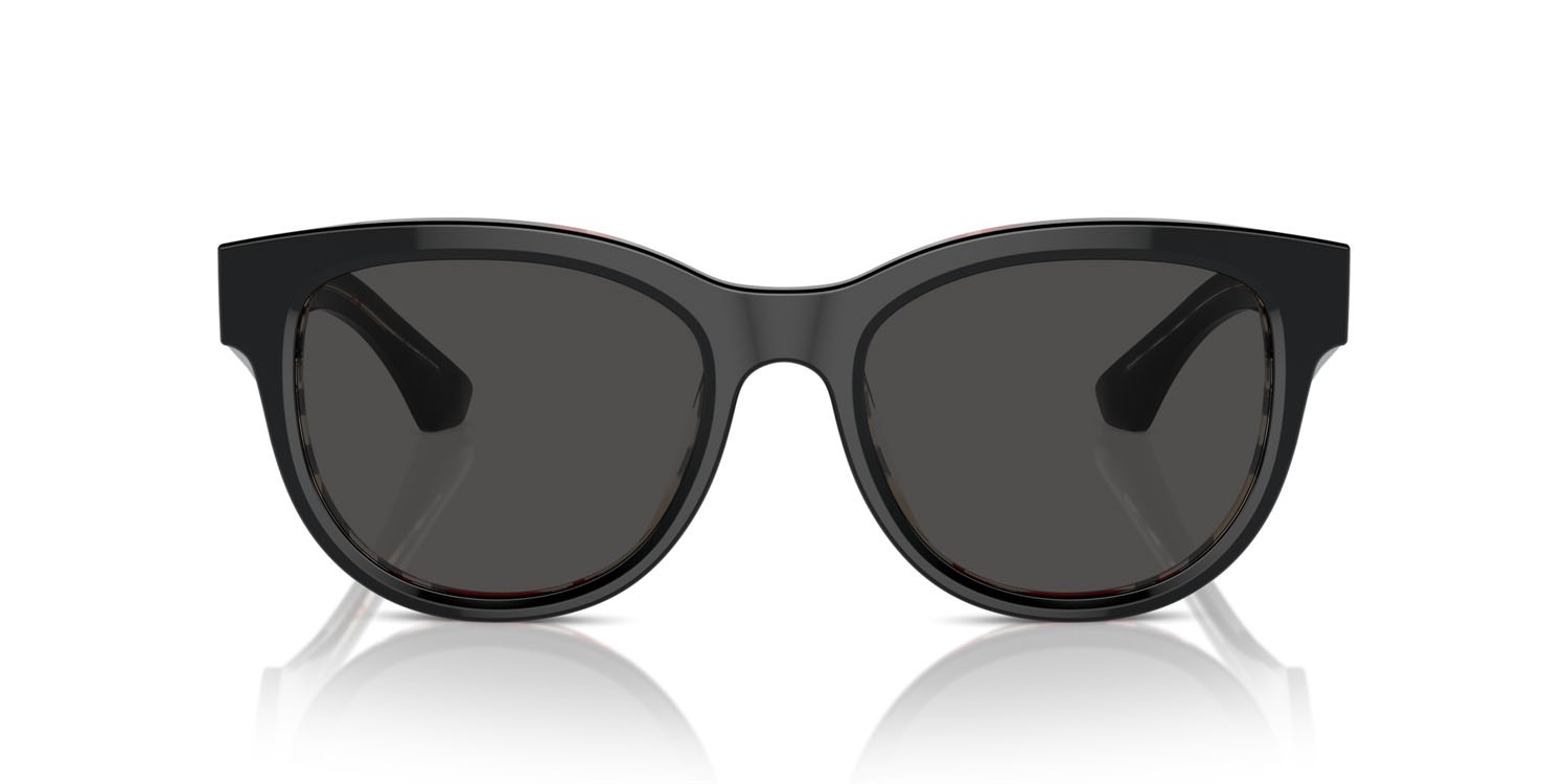 Sunglasses Burberry BE 4432U (412187) color top nero su motivo a quadri vintage shape pantos lenses grigio scuro
