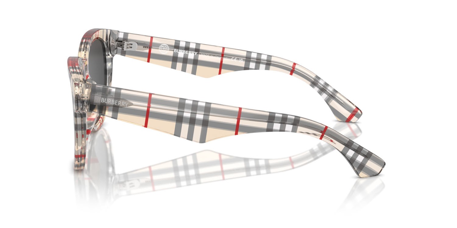 Occhiali da sole Burberry BE 4432U (412287) colore vintage a quadri forma pantos lenti grigio scuro