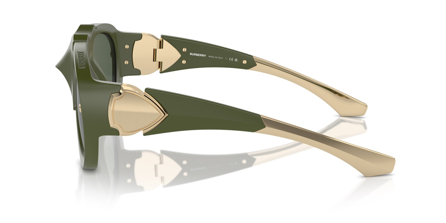 Sunglasses Burberry BE 4433U (413871) color verde effetto gommato shape aviator lenses verde scuro