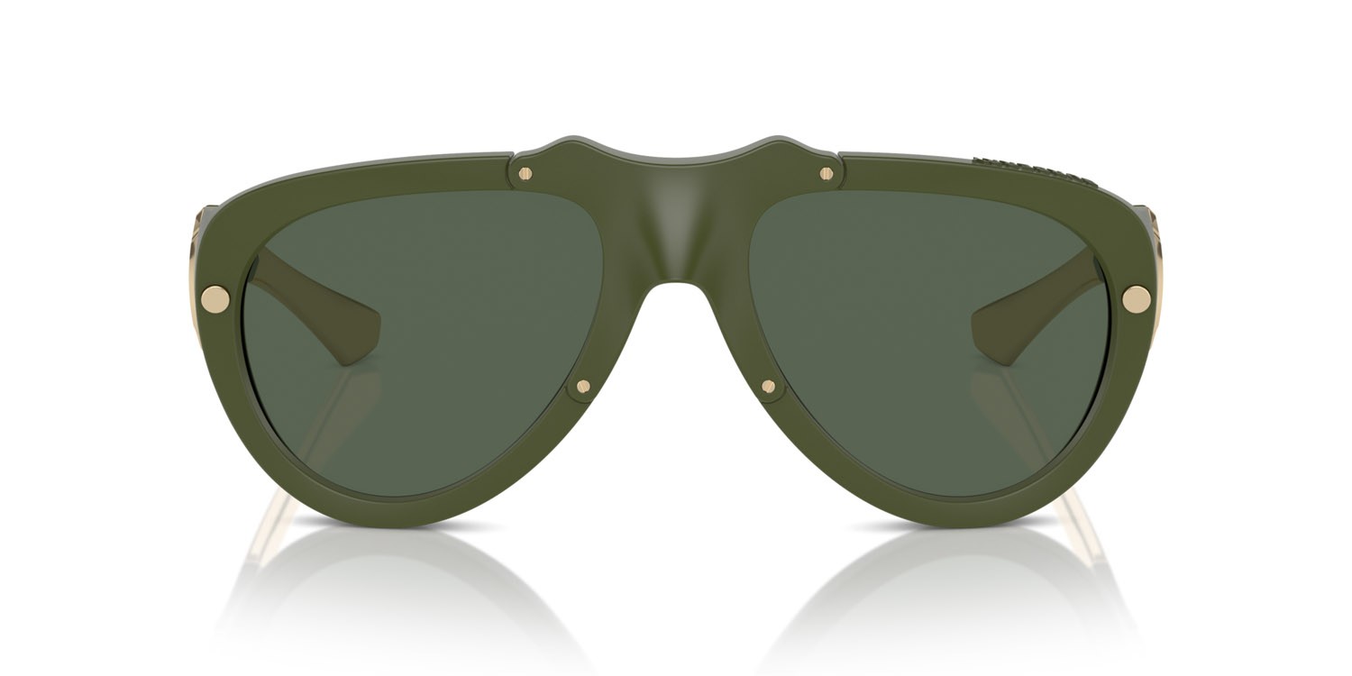 Sunglasses Burberry BE 4433U (413871) color verde effetto gommato shape aviator lenses verde scuro