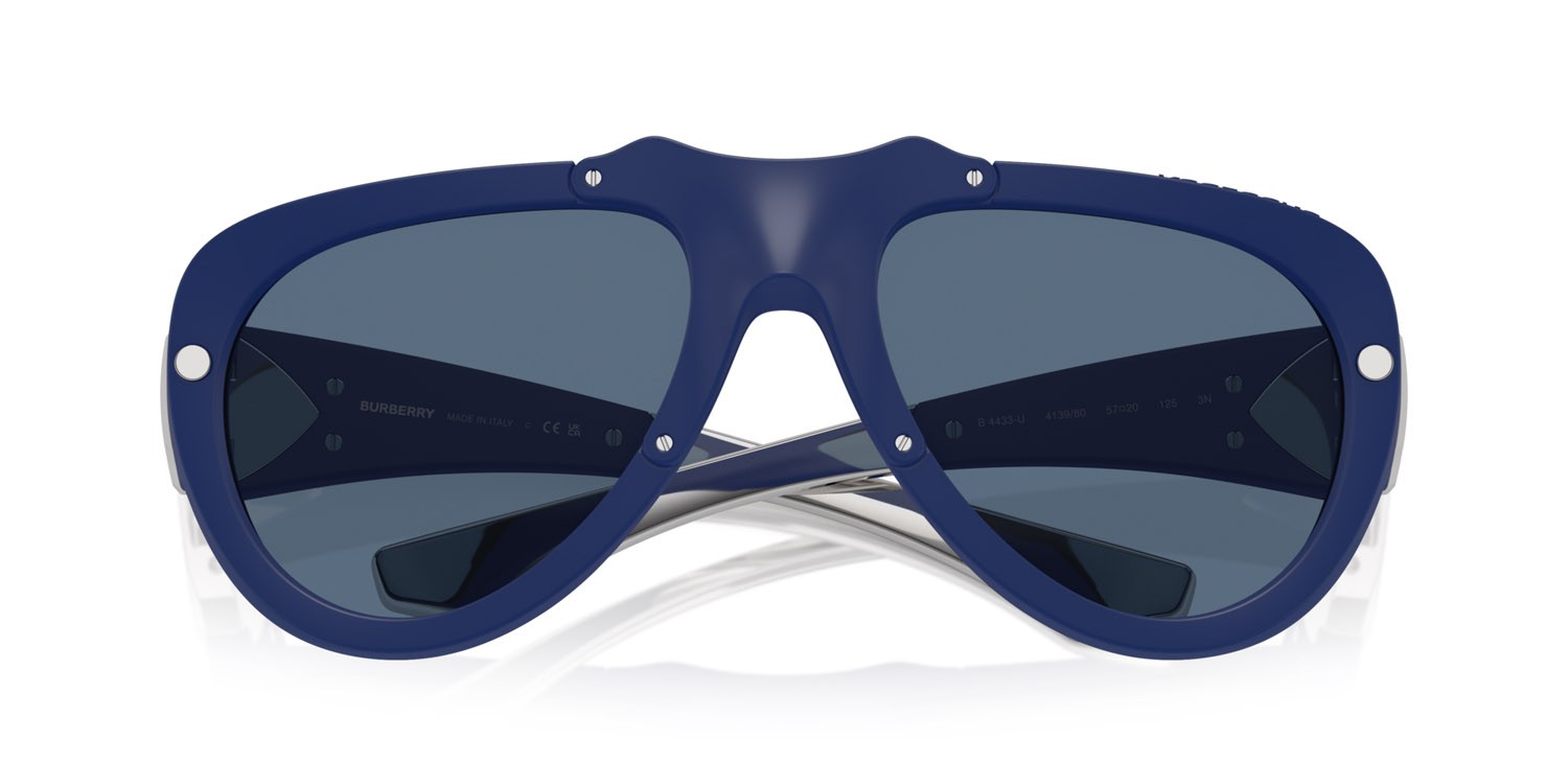 Sonnenbrillen Burberry BE 4433U (413980) farbe gomma blu form aviator gläser blu scuro