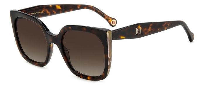 Occhiali da sole Carolina Herrera Her 0128/S 206124 (C9K HA) colore havana white forma cat eye lenti brown shaded