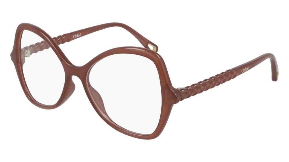 Eyeglasses Chloé CH0004O-002 color orange shape cat eye lenses transparent