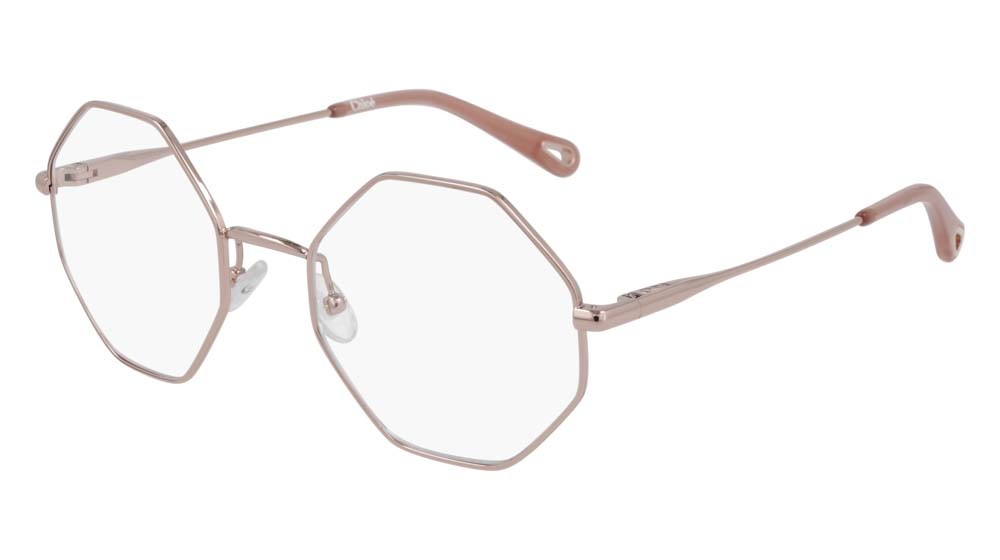 Occhiali da vista Chloé CH0022O-005 colore gold forma rettangolare lenti transparent