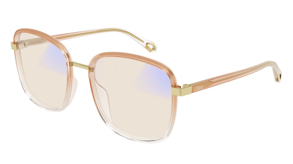 Occhiali da sole Chloé CH0034S-001 colore orange forma rettangolare lenti transparent