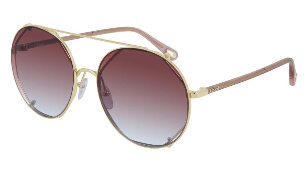 Sunglasses Chloé CH0041S-004 color pink shape round lenses red
