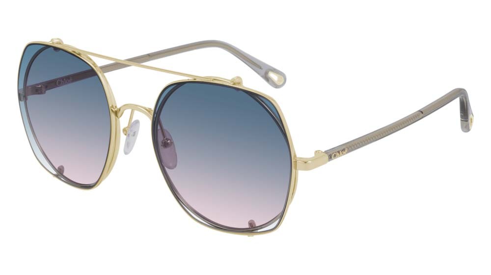 Occhiali da sole Chloé CH0042S-002 colore grey forma rettangolare lenti light blue