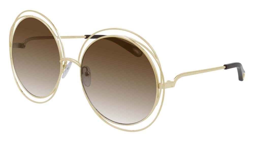 Sonnenbrillen Chloé CH0045S-001 farbe gold form rund gläser brown