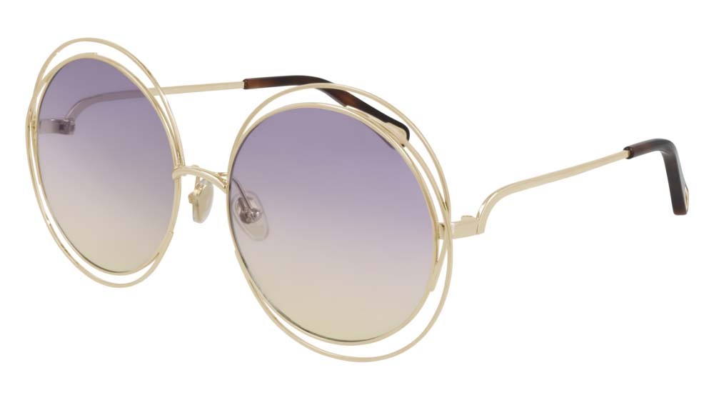 Occhiali da sole Chloé CH0045S-002 colore gold forma rotondo lenti pink